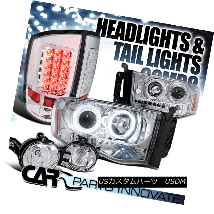 ヘッドライト Chrome Dodge 02-05 Ram 1500 Halo Projector Headlights+Fog Lamps+LED Tail Lights Chrome Dodge 02-05 Ram 1500ハロープロジェクターヘッドライト+フォグランプ+ LEDテールライト 【並行輸入品】