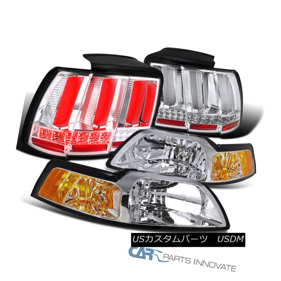 ヘッドライト Ford 99-04 Mustang Clear Headlights+Facelift Sequential LED Tail Brake Lamps フォード99-04マスタングクリアヘッドライト+ Fac eliftシーケンシャルLEDテールブレーキランプ 【並行輸入品】