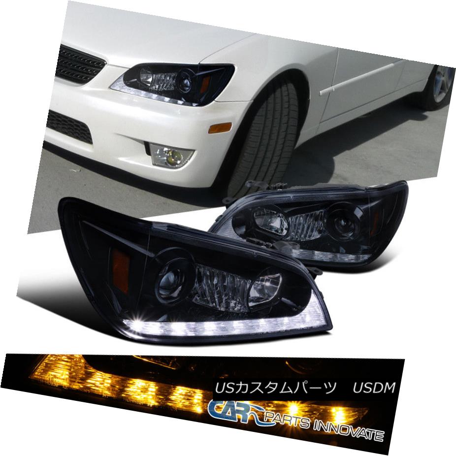 ヘッドライト 01-05 Lexus IS300 Glossy Black LED DRL+Signal Strip Projector Headlights Lamps 01-05 Lexus IS300光沢のある黒色LED DRL +信号ストリッププロジェクターヘッドライトランプ 【並行輸入品】