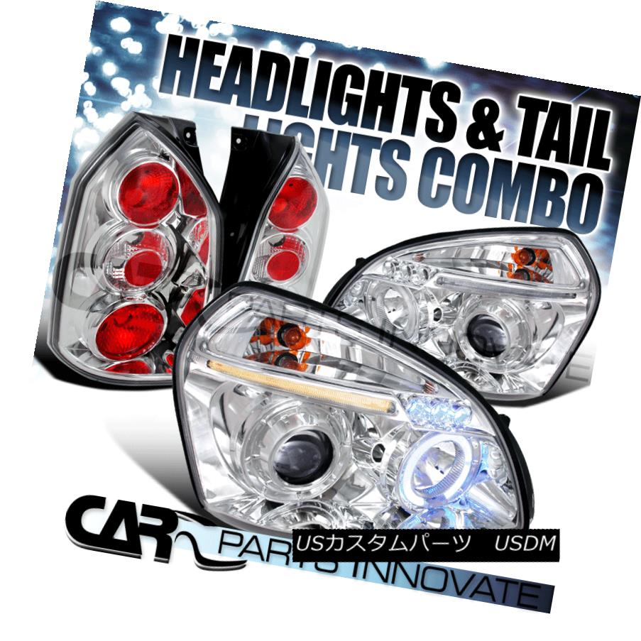 ヘッドライト For 05-09 Tucson Chrome Halo LED Projector Headlights+Tail Lamp 05-09ツーソンクロームハローLEDプロジェクターヘッドライト+タイ lランプ用 【並行輸入品】