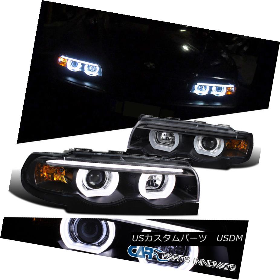 ヘッドライト 95-01 BMW E38 7-Series 740i 740iL 750iL Black LED Iced Halo Projector Headlights 95-01 BMW E38 7シリーズ740i 740iL 750iLブラックLEDアイソレーションハロープロジェクターヘッドライト 【並行輸入品】