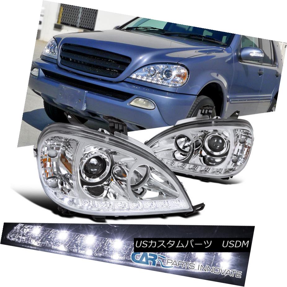 ヘッドライト 02-05 Benz W163 ML320 ML350 ML55 AMG Clear SMD LED DRL Projector Headlights Pair 02-05ベンツW163 ML320 ML350 ML55 AMGクリアSMD LED DRLプロジェクターヘッドライトペア 【並行輸入品】
