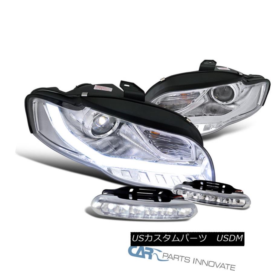 ヘッドライト For 06-08 Audi A4 Clear 3D LED Projector Headlights+6-LED Fog DRL Bumper Lamps 06-08 Audi A4クリア3D LEDプロジェクターヘッドライト+ 6-L EDフォグDRLバンパーランプ 【並行輸入品】