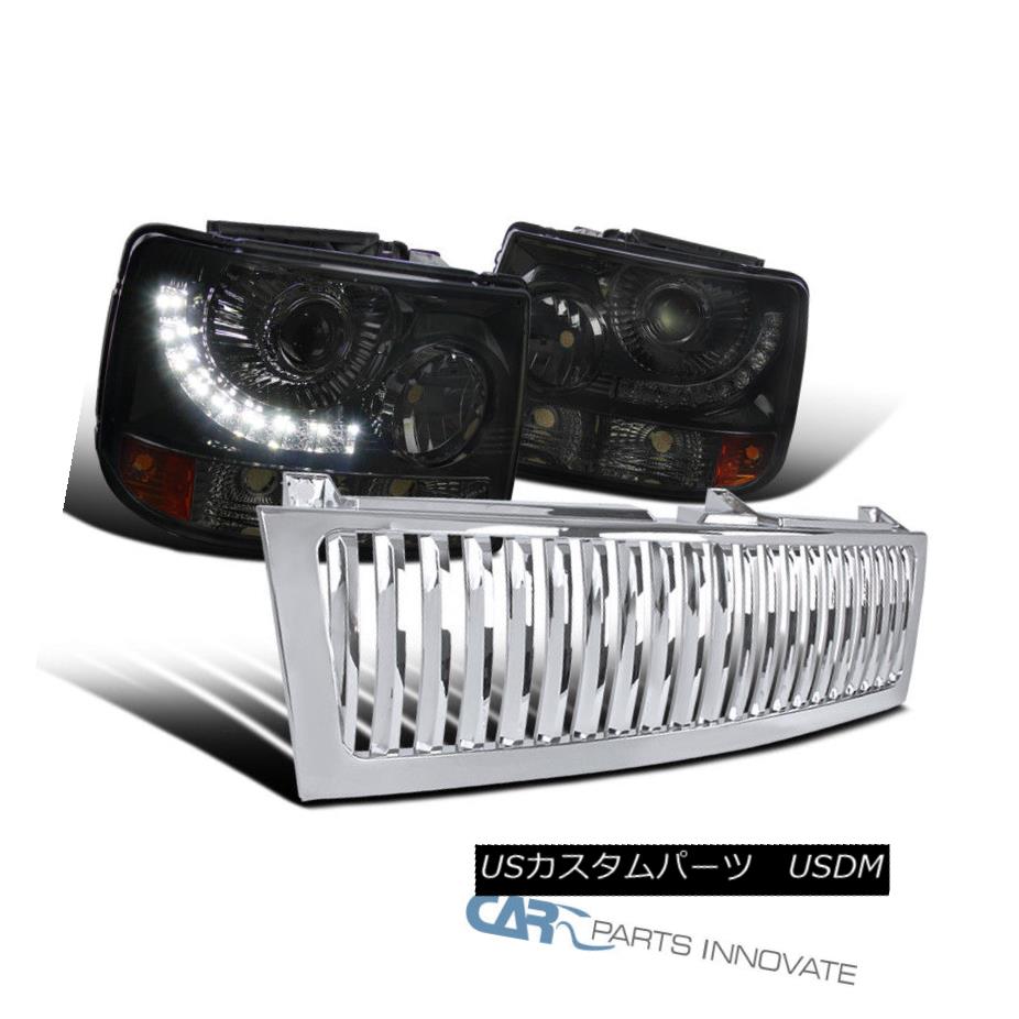 生まれのブランドで ライト ランプ シボレー99 02 Grille Hood Drl Chrome Headlights Led Projector Smoke 2in1 Silverado 99 02 Chevy ヘッドライト Silverado クロムフードグリル Drl Led 2in1煙プロジェクターヘッドライト Gs Louislegrand Com