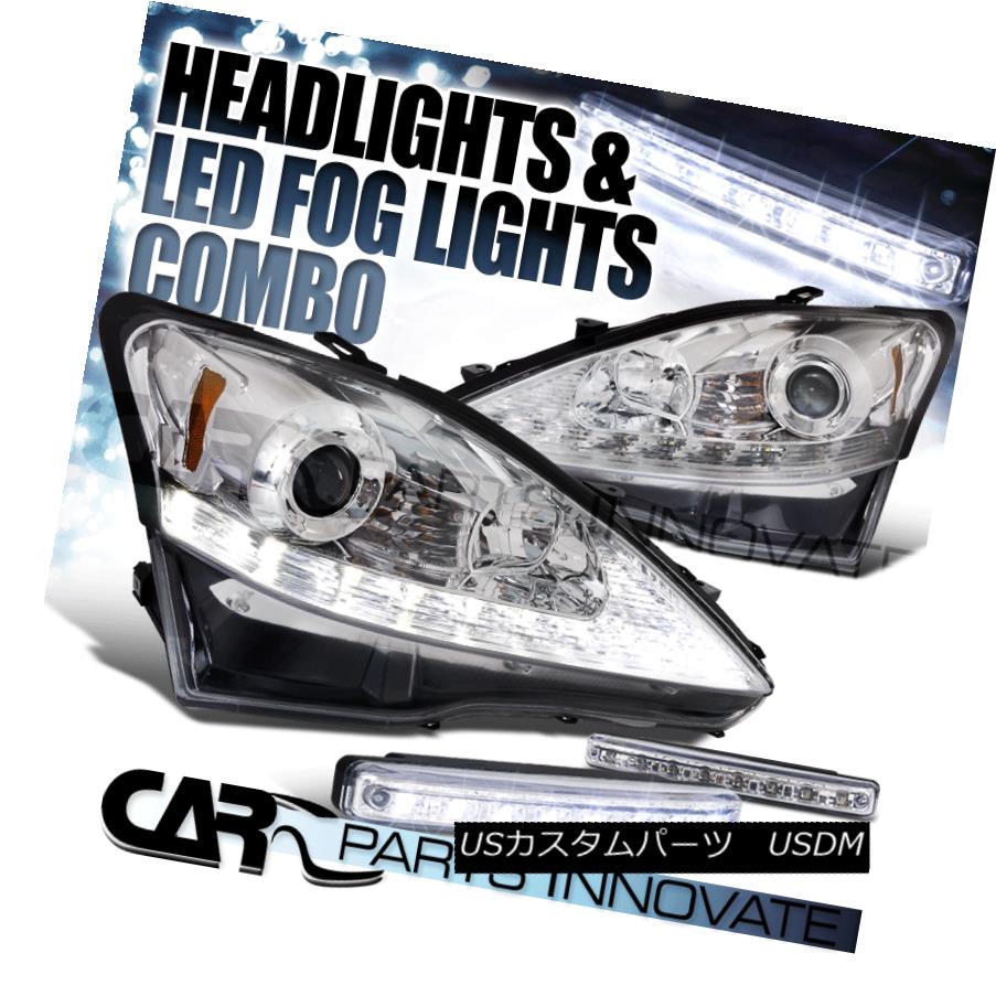 ヘッドライト 2006-2009 IS250 IS350 Chrome SMD LED Strip Projector Headlights+8-LED Fog Lamps 2006-2009 IS250 IS350 Chrome SMD LEDストリッププロジェクターヘッドライト+ 8-L EDフォグランプ 【並行輸入品】
