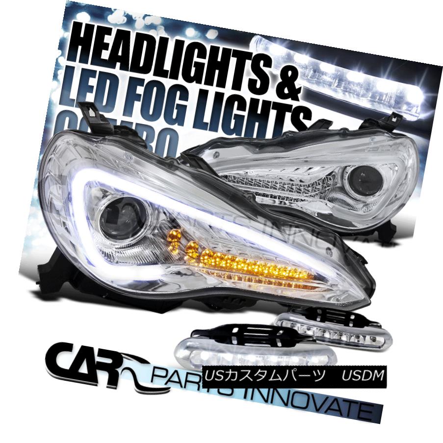 ヘッドライト Fit 12-17 Scion FR-S Toyota 86 Clear LED Signal Projector Headlights+LED Fog DRL フィット12-17サイオンFR-Sトヨタ86クリアLEDシグナルプロジェクターヘッドライト+ LEDフォグDRL 【並行輸入品】
