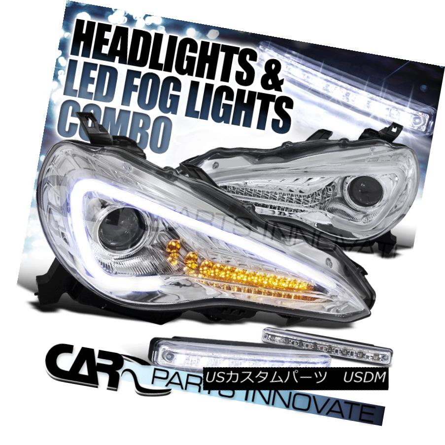 ヘッドライト Fit 12-17 Scion FR-S Toyota 86 Clear LED Signal Projector Headlight+8-LED Fog フィット12-17サイオンFR-Sトヨタ86クリアLEDシグナルプロジェクターヘッドライト+ 8-LE Dフォグ 【並行輸入品】