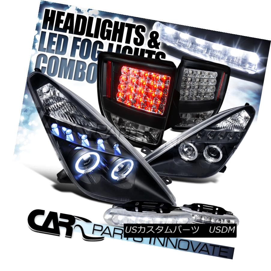 ヘッドライト Black 00-05 Fit Toyota Celica Halo Projector Headlights+Tail Lamps+6-LED Fog ブラック00-05フィットトヨタセリカヘイロープロジェクターヘッドライト+タイ lランプ+ 6-LEDフォグ 【並行輸入品】