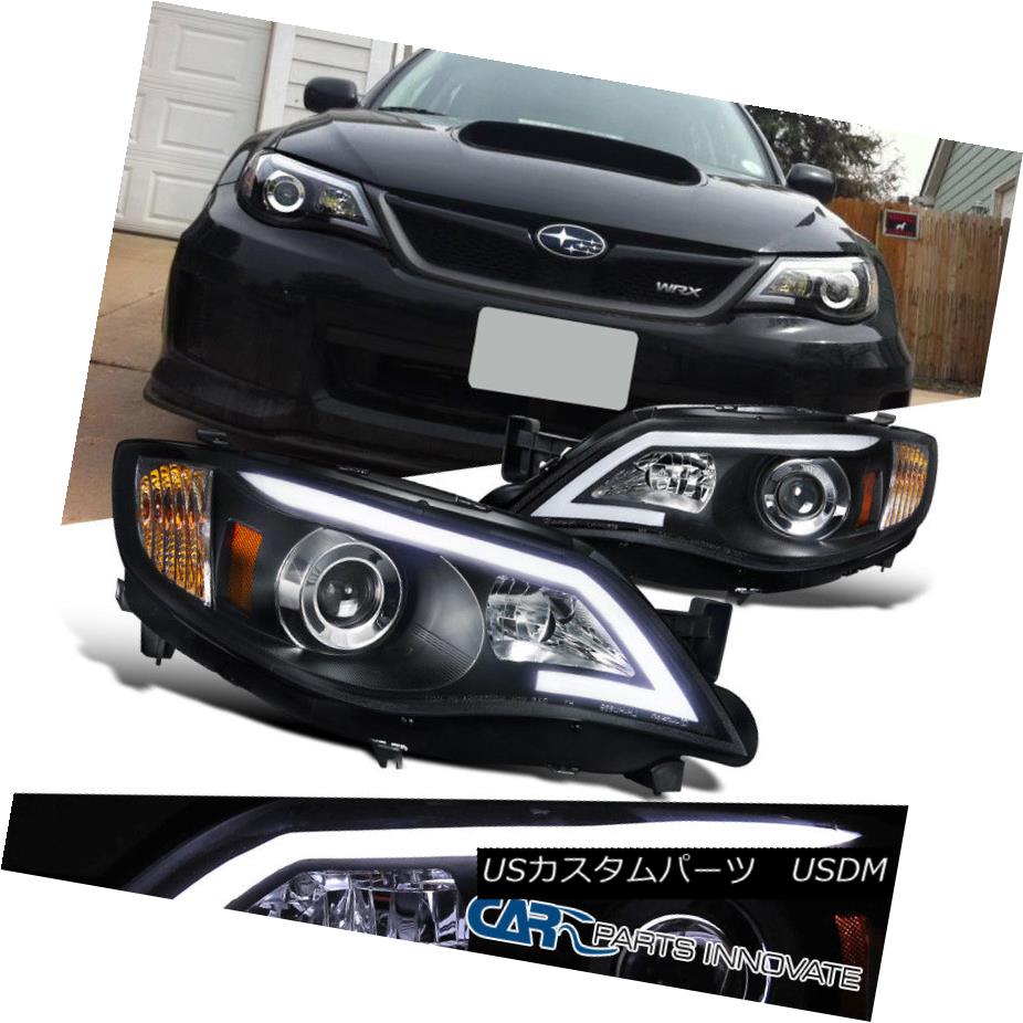 ヘッドライト For 08-11 Impreza OutBack Sport 08-14 WRX Black LED DRL Projector Headlights 08-11インプレッサアウトバックスポーツ08-14 WRXブラックLED DRLプロジェクタヘッドライト 【並行輸入品】