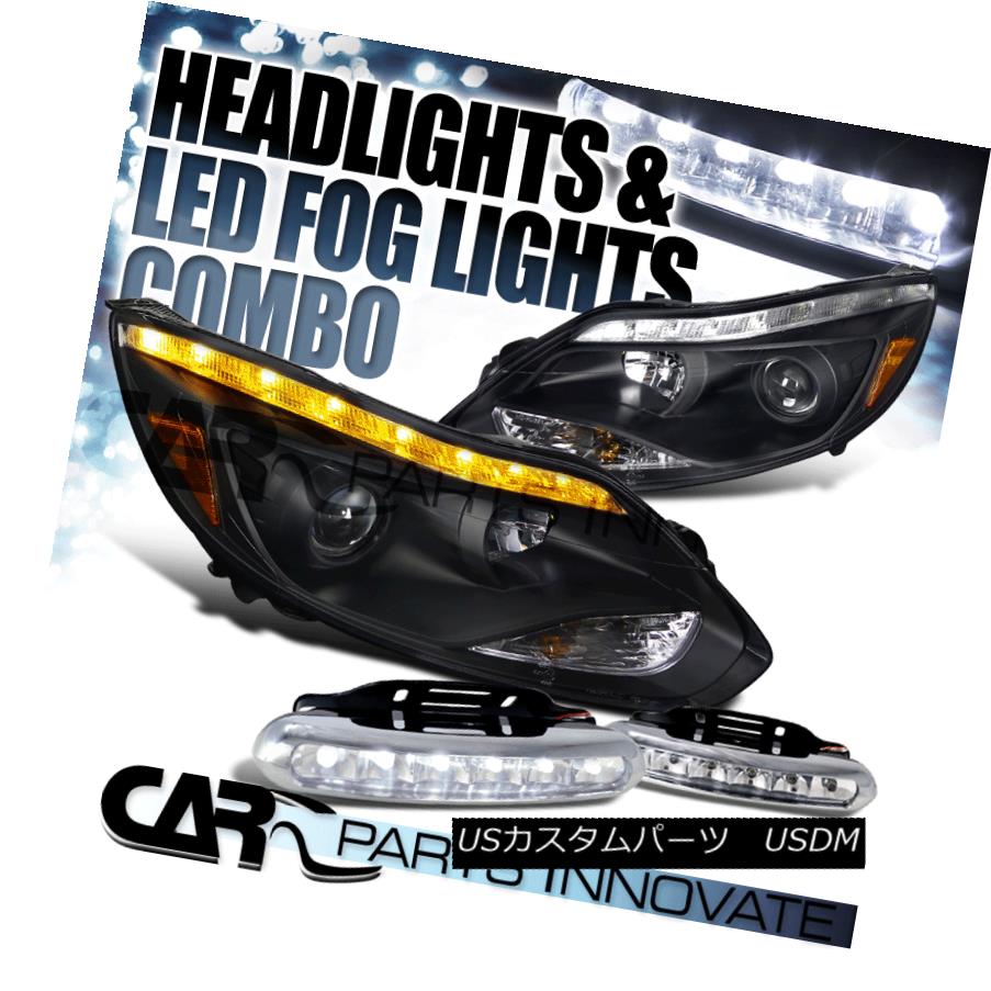 ヘッドライト 12-14 Ford Focus Black Projector Headlights+LED Signal Strip+LED Fog Bumper DRL 12-14 Ford Focusブラックプロジェクターヘッドライト+ LEDシグナルストリップ+ LEDフォグバンパーDRL 【並行輸入品】 64,917円
