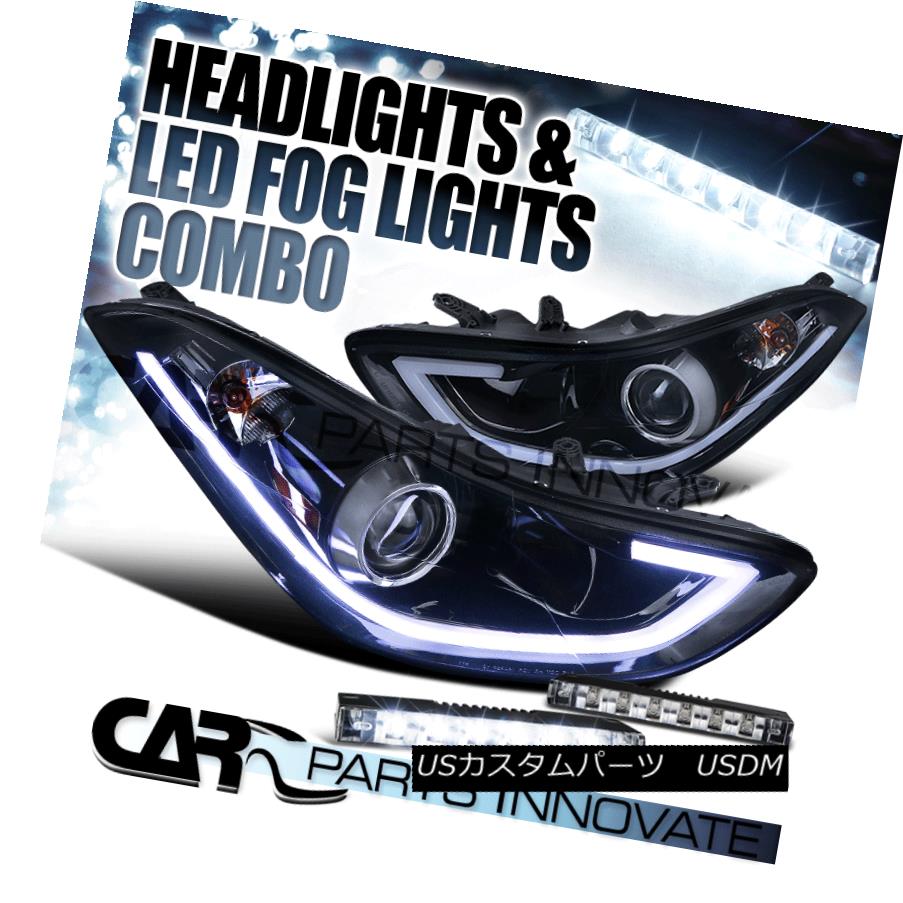 素晴らしい価格 ライト ランプ Led Elantra 11 13 Drl Fog Headlights 6 Led Projector Strip Drl Led Elantra 11 13 For Black Glossy ヘッドライト Drlストリッププロジェクターヘッドライト Drl用光沢ブラック Fog Ed 6 L Sercomedsa Cl