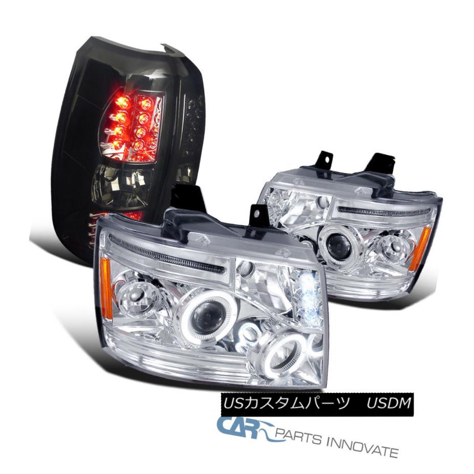 ヘッドライト 07-12 Chevy Avalanche Chrome LED Halo Projector Headlights+Smoke LED Tail Lights 07-12 Chevy Avalanche Chrome LEDハロープロジェクターヘッドライト+ Smo ke LEDテールライト 【並行輸入品】