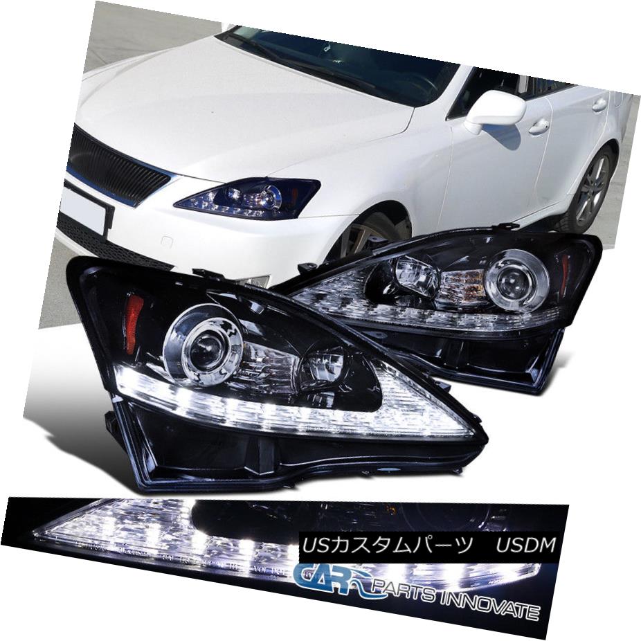 ヘッドライト Glossy Black 06-09 Lexus IS250 IS350 SMD LED Strip Projector Headlights+Signal 光沢のある黒06-09 Lexus IS250 IS350 SMD LEDストリッププロジェクターヘッドライト+ Sig nal 【並行輸入品】
