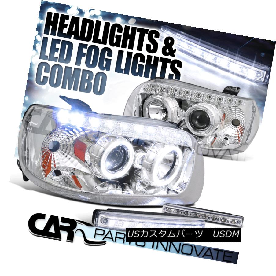 ヘッドライト 2005-2007 Ford Escape SMD DRL Halo Projector Chrome Headlights+8-LED Fog Lamps 2005-2007フォードエスケープSMD DRLハロープロジェクタークロームヘッドライト+ 8-L EDフォグランプ 【並行輸入品】