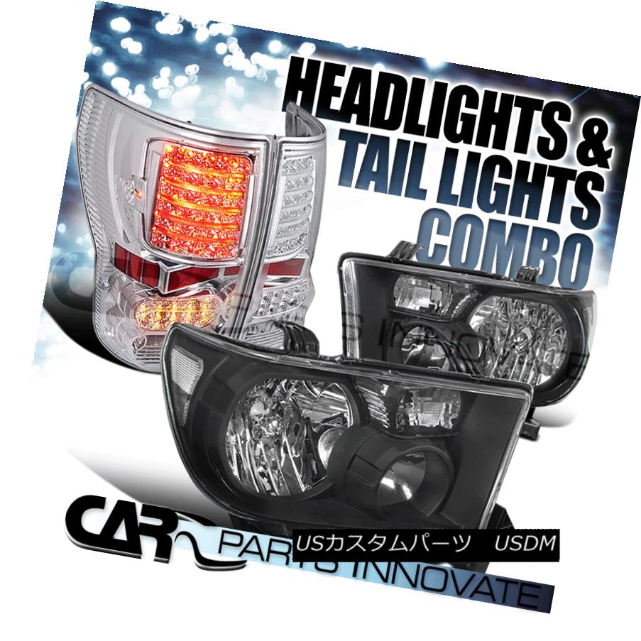 ヘッドライト 07-13 For Toyota Tundra Black Headlights Headlamps+Clear Tail Rear Brake Lamps 07-13 Toyota Tundra Blackヘッドライトヘッドランプ+ Clea rテールリアブレーキランプ 【並行輸入品】