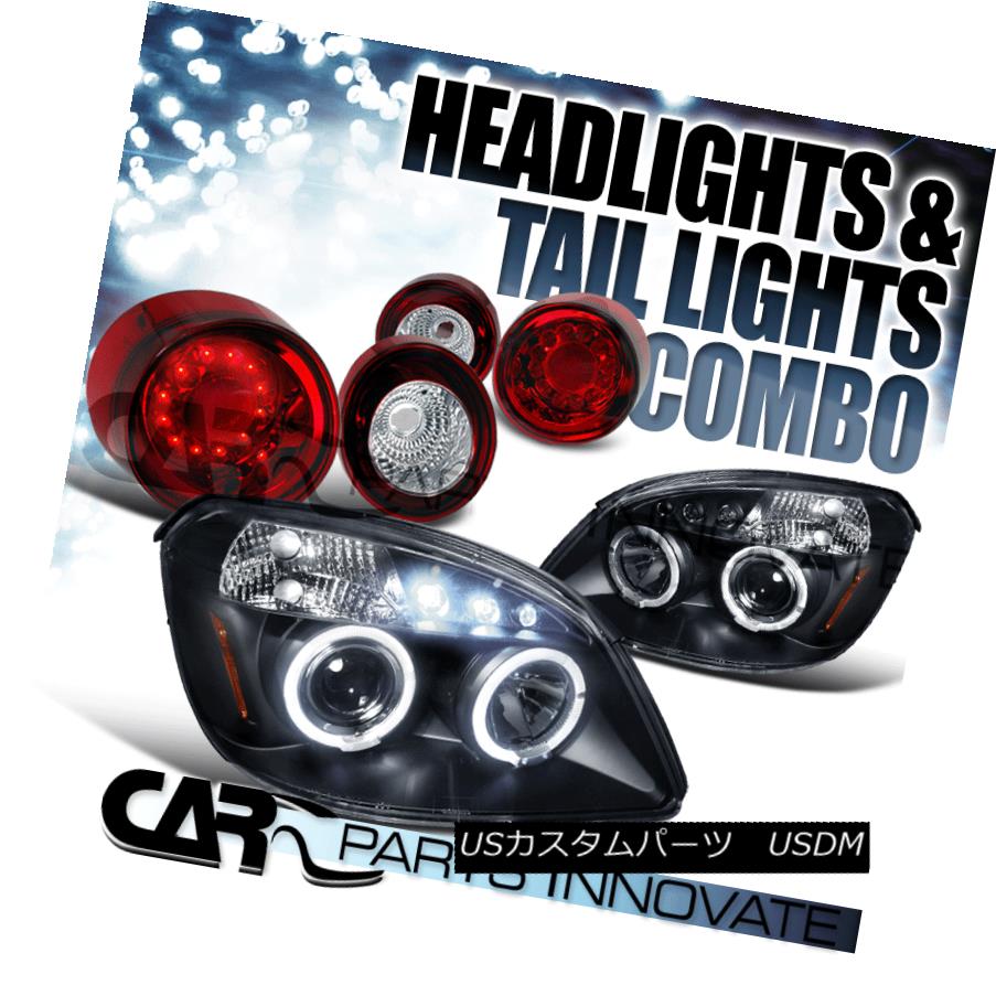 ヘッドライト 05-10 Cobalt 2Dr Coupe Halo Projector Headlights Black+LED Tail Brake Lamp Red 05-10コバルト2Drクーペハロープロジェクターヘッドライトブラック+ LEDテールブレーキランプレッド 【並行輸入品】