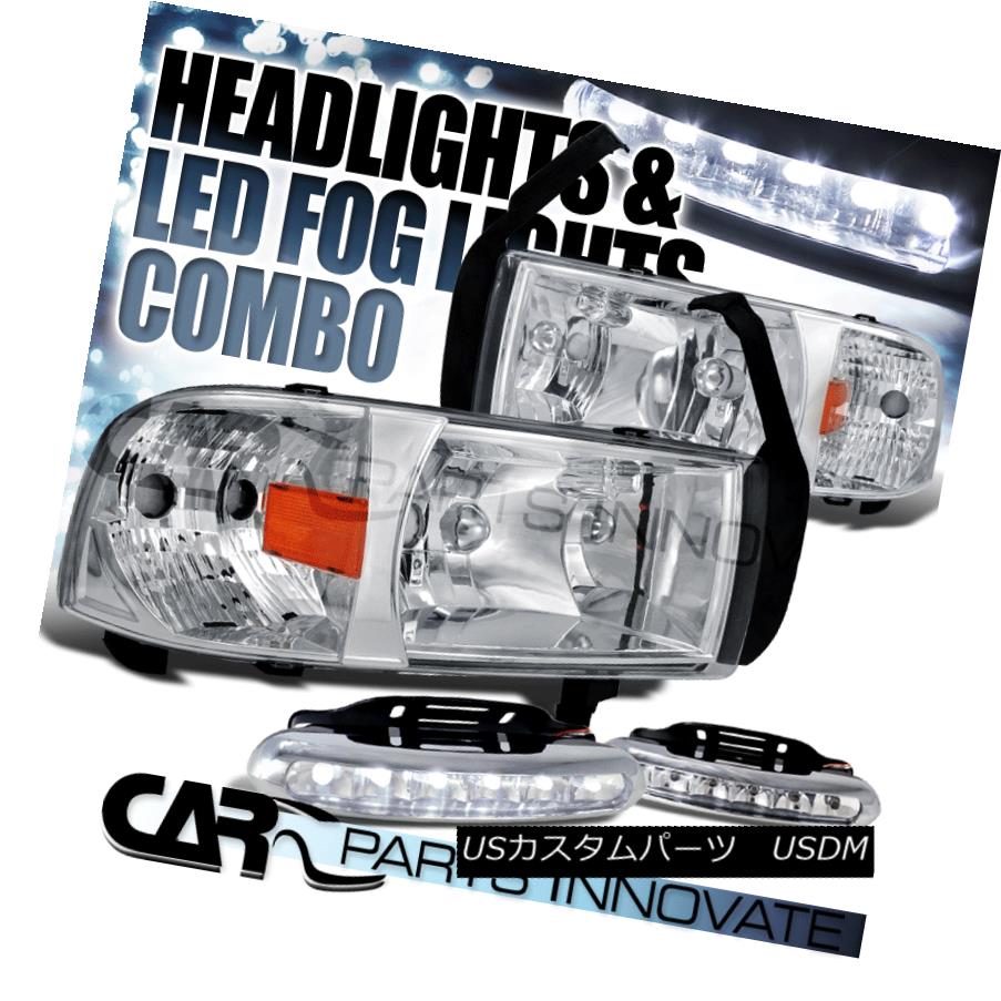 ヘッドライト 94-01 Dodge Ram 1500 2500 3500 Crystal Chrome Headlights+6-LED Fog Lamps 94-01 Dodge Ram 1500 2500 3500クリスタルクロームヘッドライト+ 6-L EDフォグランプ 【並行輸入品】