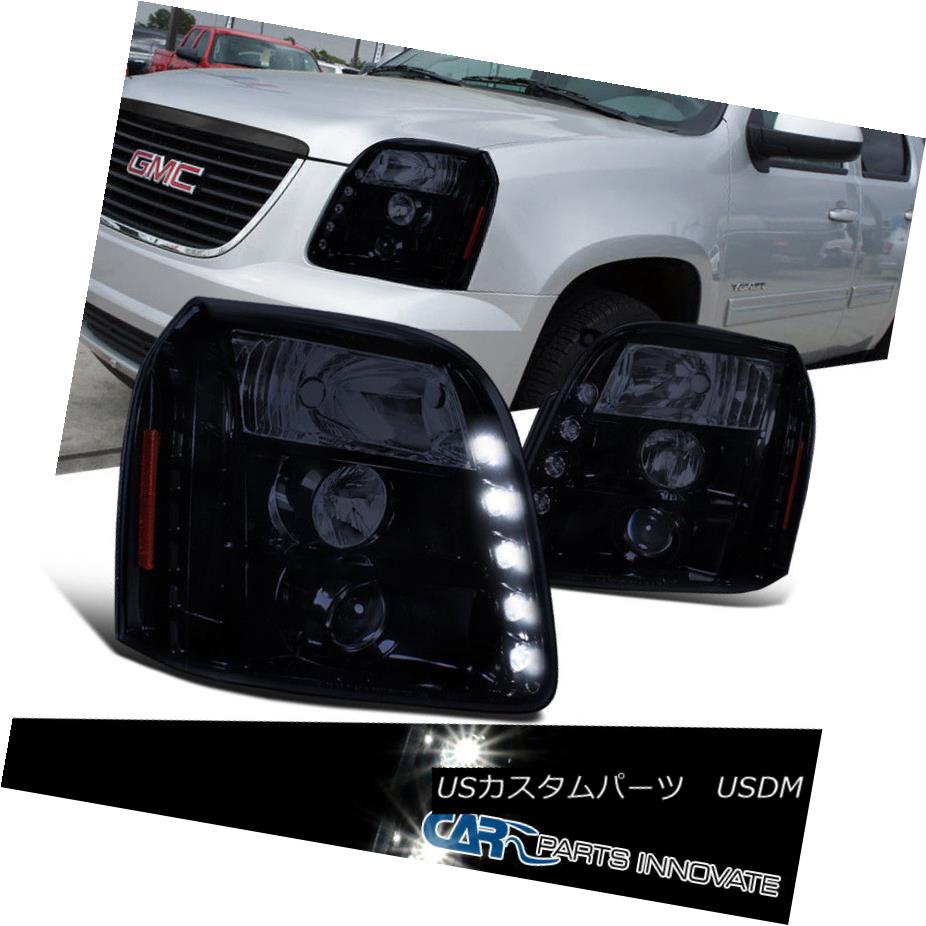 ヘッドライト Glossy Piano Black GMC 07-14 Yukon Denali XL Tinted LED Projector Headlights 光沢のあるピアノブラックGMC 07-14ユーコンデナリXL着色LEDプロジェクターヘッドライト 【並行輸入品】