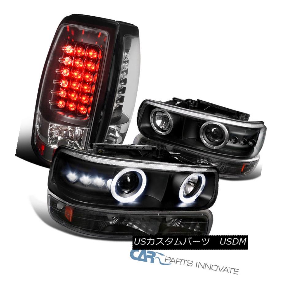 ヘッドライト 99-02 Silverado Black Halo Projector Head Bumper Lights+Black LED Tail Lamps 99-02 Silverado Black Haloプロジェクターヘッドバンパーライト+ブラックLEDテールランプ 【並行輸入品】