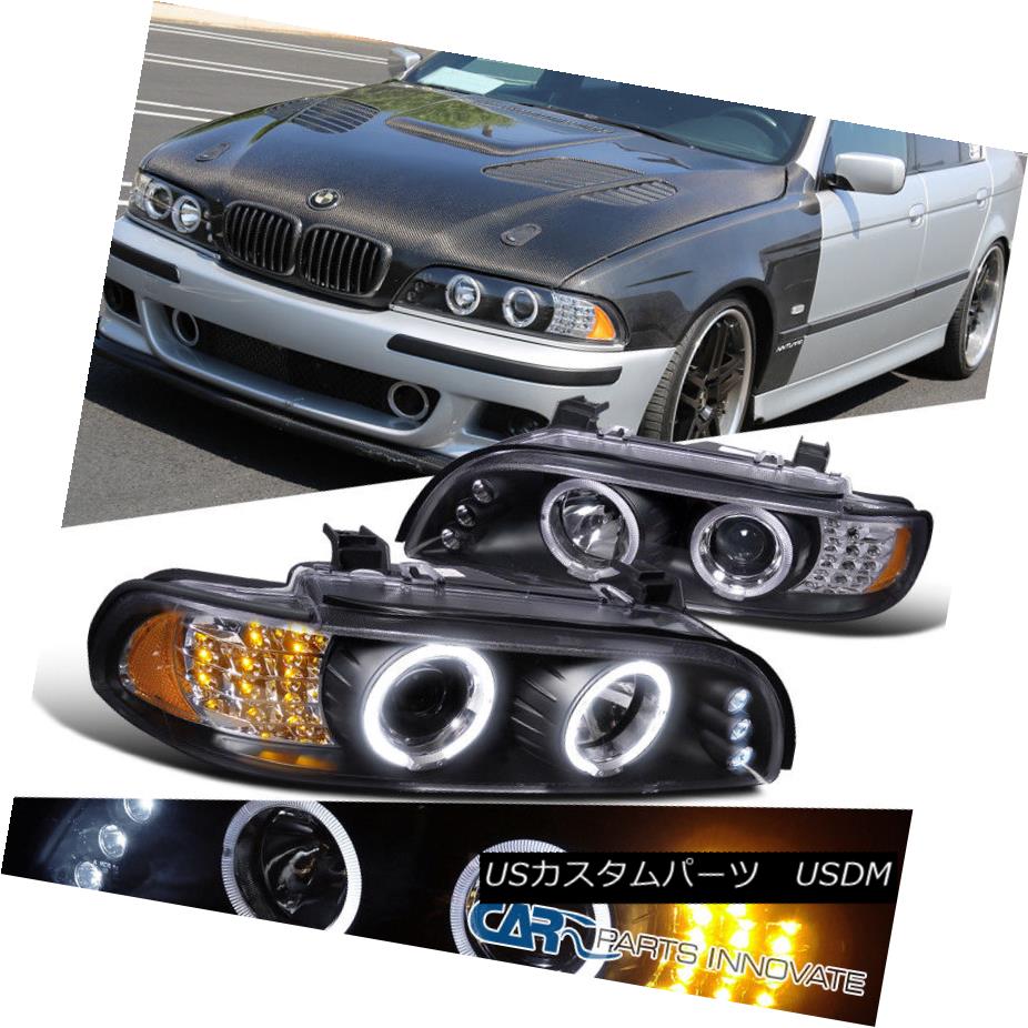 ヘッドライト BMW 01-03 E39 525i 528i 540i Projector Headlights Black w/ Amber LED Signal BMW 01-03 E39 525i 528i 540iプロジェクターヘッドライト黒色/黄色LED信号 【並行輸入品】