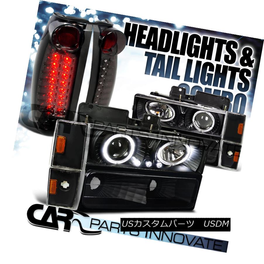 ヘッドライト 1988-1993 C10 C/K Black Projector Headlights+Bumper Corner Lamps+LED Tail Light 1988-1993 C10 C / K黒プロジェクターヘッドライト+ Bum /コーナーランプ+ LEDテールライト 【並行輸入品】