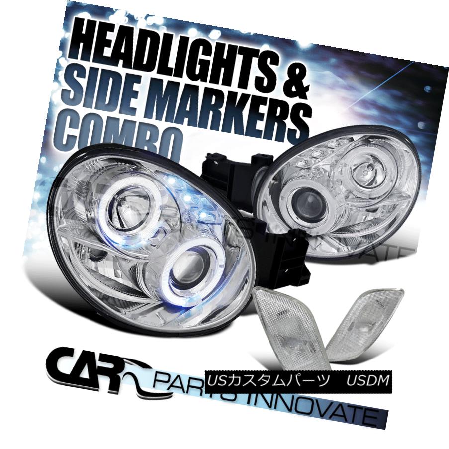 ヘッドライト For 02-03 Impreza WRX Halo LED Clear Projector Headlights+Corner Side Marker 02-03 Impreza WRX Halo LEDクリアプロジェクターヘッドライト+ Cor ner Side Marker 【並行輸入品】