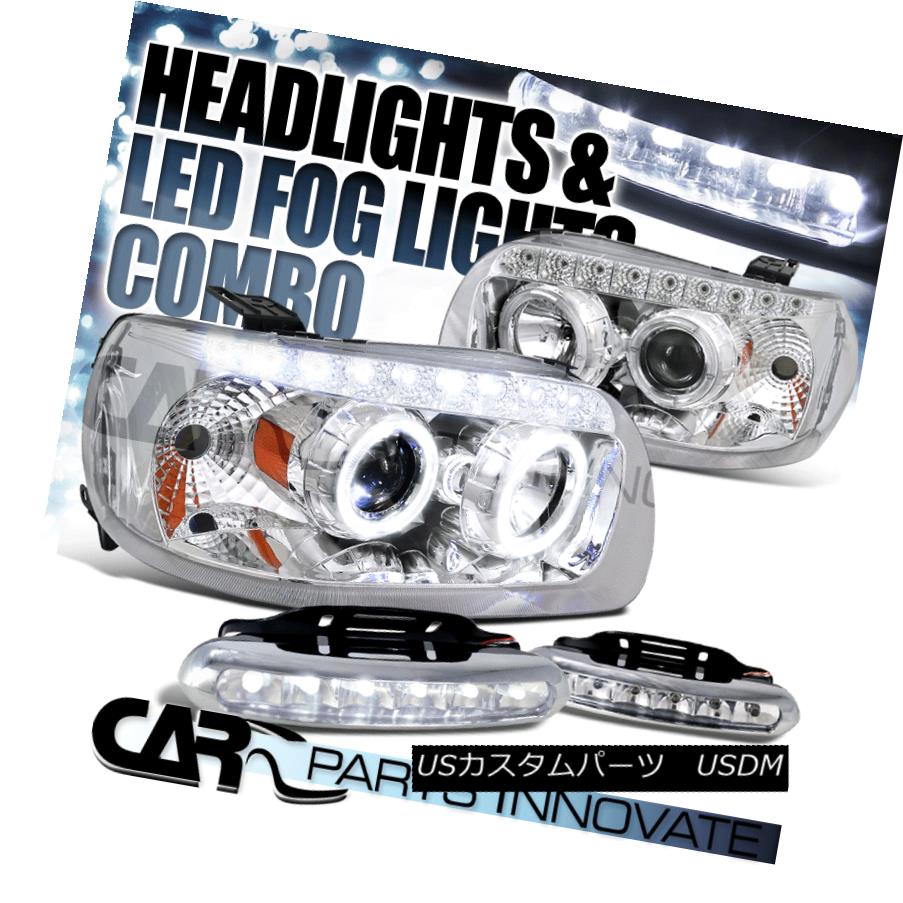 ヘッドライト 05-07 Ford Escape Chrome Clear Halo Projector Headlights+6-LED Bumper Fog Lamps 05-07 Ford Escapeクロムクリアハロープロジェクターヘッドライト+ 6-L EDバンパーフォグランプ 【並行輸入品】