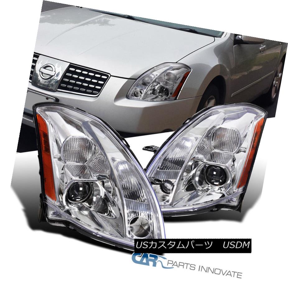 ヘッドライト For 04-06 Nissan Maxima Clear Projector Headlights Replacement Head Lamps Pair 04-06日産マキシマクリアプロジェクターヘッドライト交換ヘッドランプペア 【並行輸入品】