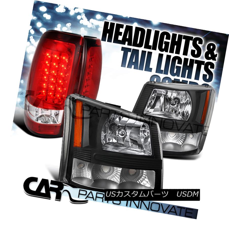 ヘッドライト 2003-2006 Chevy Silverado 2in1 Black Clear Head Bumper Lights+Red LED Tail Lamp 2003-2006シボレーシルバラード2in1ブラッククリアヘッドバンパーライト+レッドLEDテールランプ 【並行輸入品】