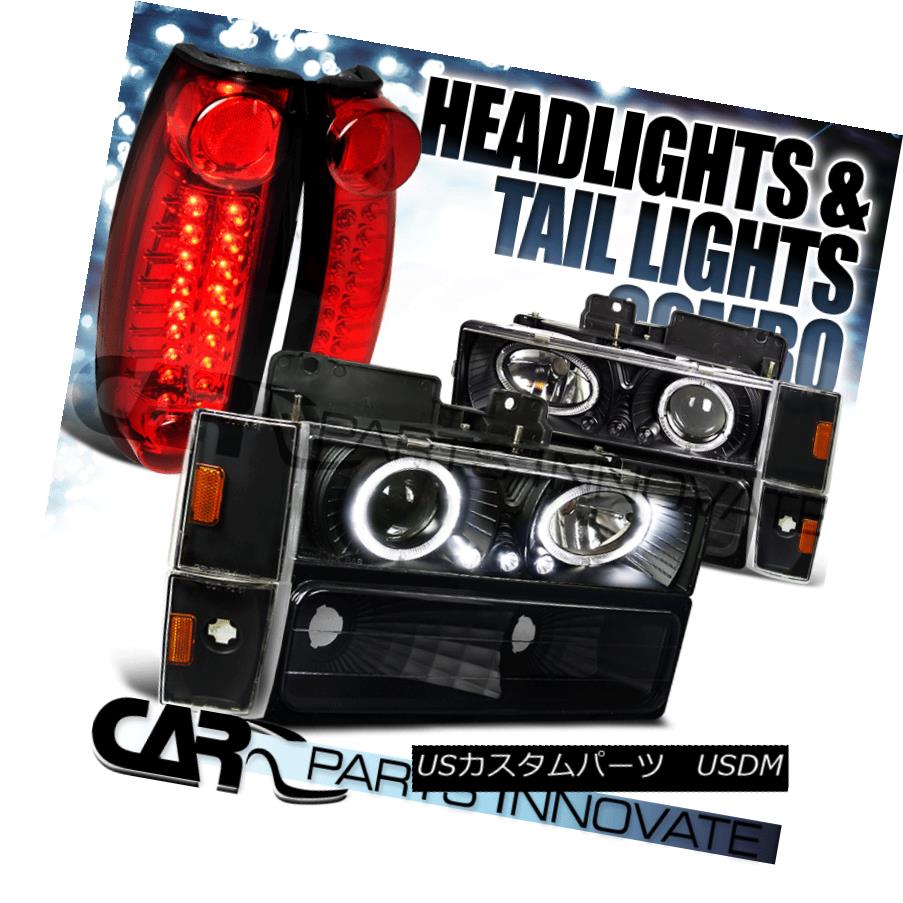 ヘッドライト 88-93 C10 C/K Black Halo Projector Headlights+Bumper Corner Lamps+LED Tail Light 88-93 C10 C / Kブラックハロープロジェクターヘッドライト+ Bum /コーナーランプ+ LEDテールライト 【並行輸入品】