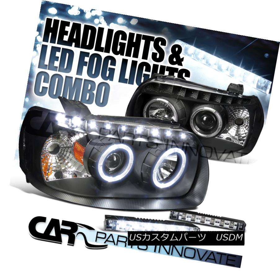 ヘッドライト 05-07 Ford Escape Black Halo SMD DRL Projector Headlights+6-LED Bumper Fog Lamps 05-07 Ford Escape Black Halo SMD DRLプロジェクターヘッドライト+ 6-L EDバンパーフォグランプ 【並行輸入品】