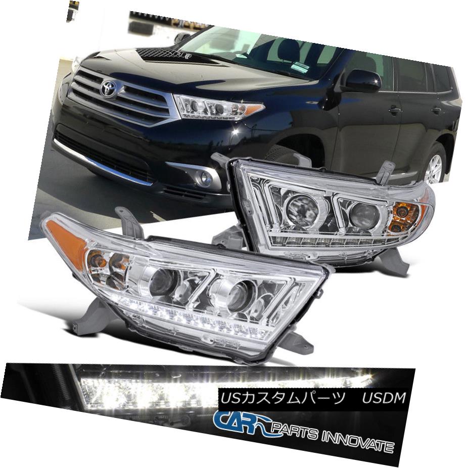 ヘッドライト Fit 11-13 Toyota Highlander Clear SMD LED DRL Projector Headlights Head Lamps フィット11-13トヨタハイランダークリアSMD LED DRLプロジェクターヘッドライトヘッドランプ 【並行輸入品】
