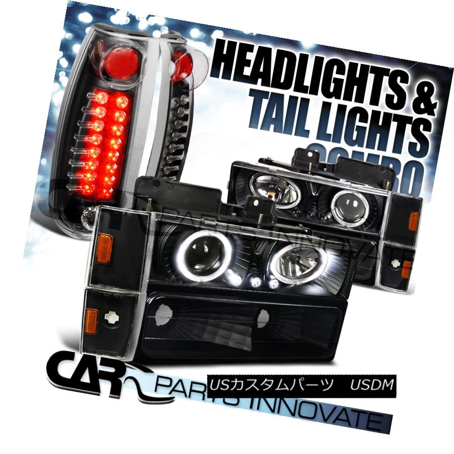 ヘッドライト 88-93 C10 C/K Black Projector Headlights+Bumper Corner Lamps+LED Tail Light 88-93 C10 C / Kブラックプロジェクターヘッドライト+ Bum /コーナーランプ+ LEDテールライト 【並行輸入品】