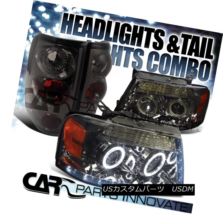 ヘッドライト 04-08 F-150 Smoke Halo Projector R8 LED DRL Headlights+Tint Tail Brake Lamps 04-08 F-150スモークハロープロジェクターR8 LED DRLヘッドライト+スティール tテールブレーキランプ 【並行輸入品】
