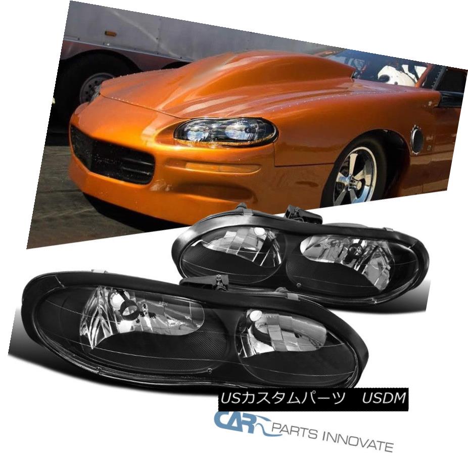 ヘッドライト 98-02 Chevy Camaro Z28 Replacement Black Clear Headlights Driving Head Lamps 98-02シボレーカマロZ28交換用ブラッククリアヘッドライトドライビングヘッドランプ 【並行輸入品】 36,322円