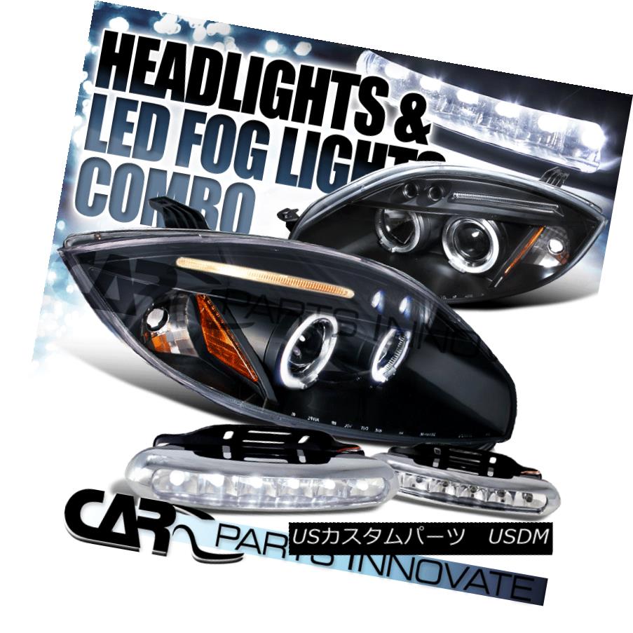 ヘッドライト Mitsubishi 06-11 Eclipse Black Dual Halo Projector Headlights+6-LED Fog Lamps 三菱06-11 Eclipseブラックデュアルハロープロジェクターヘッドライト+ 6-L EDフォグランプ 【並行輸入品】