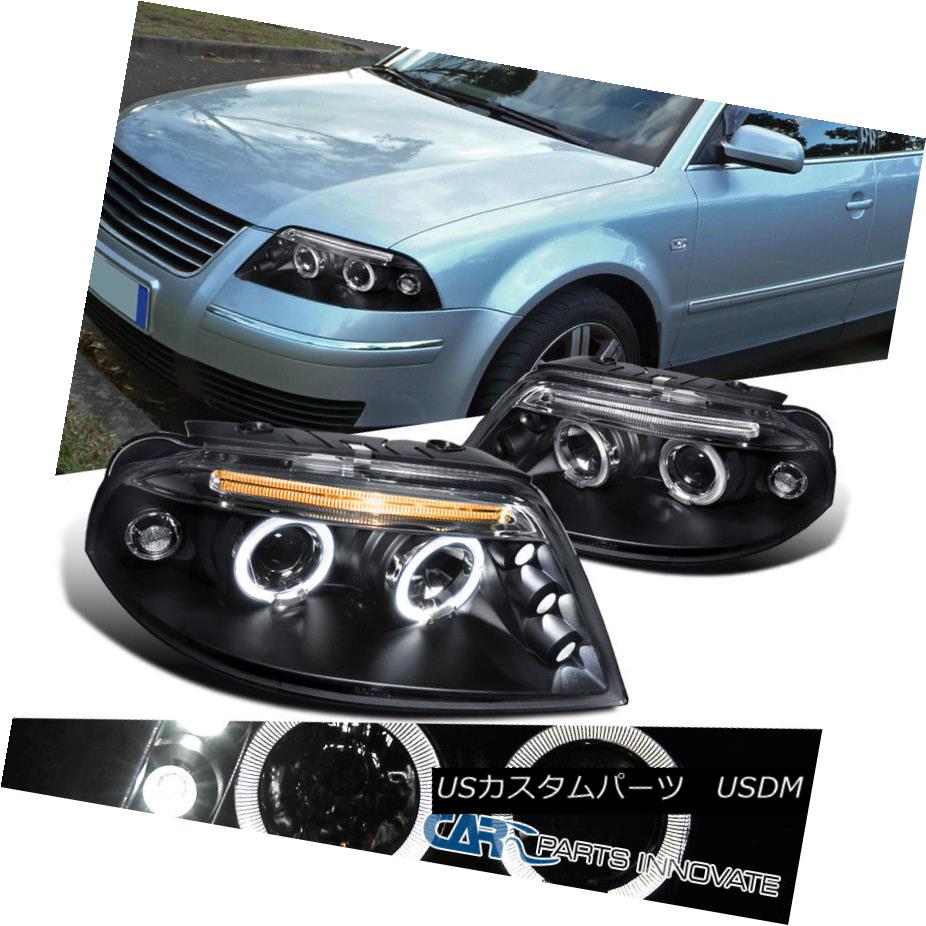 新作商品 ライト ランプ Halo Led Black B5 Passat Vw 01 05 For ヘッドライト Projector B5ブラックledハロープロジェクターヘッドライトヘッドランプ左 右 Vw用passat 01 05 Left Right Headlamps Headlights