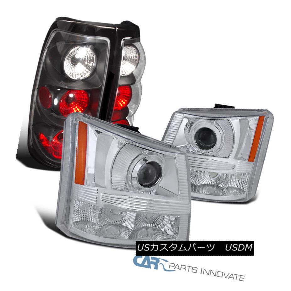 ヘッドライト 03-07 Silverado 2in1 Clear Projector Head Lights Bumper Lamps+Black Tail Lights 03-07 Silverado 2in1クリアプロジェクターヘッドライトバンパーランプ+ブラックテールライト 【並行輸入品】