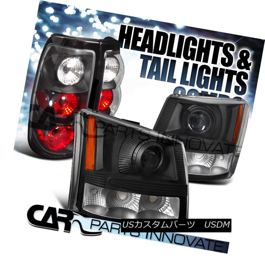 ヘッドライト 03-06 Chevy Silverado 2in1 Black Clear Projector Headlights+Tail Lamps 03-06 Chevy Silverado 2in1ブラッククリアプロジェクターヘッドライト+タイ lランプ 【並行輸入品】