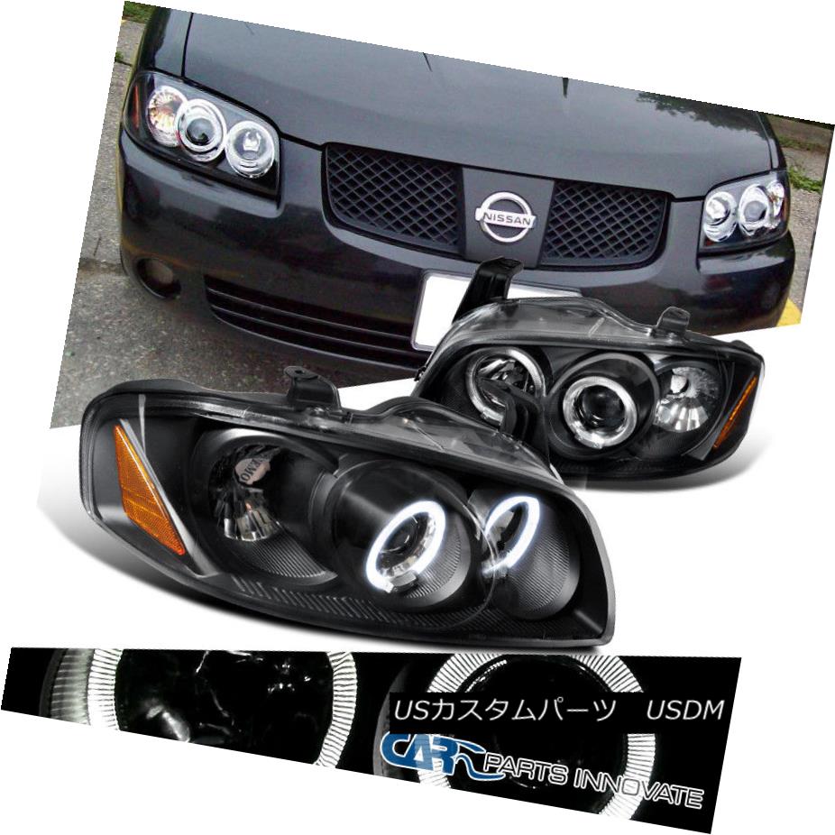 ヘッドライト For 04-06 Nissan Sentra Replacement Black LED Halo Projector Headlights Pair 04-06日産セントラ代替用黒色LEDハロープロジェクターヘッドライトペア 【並行輸入品】