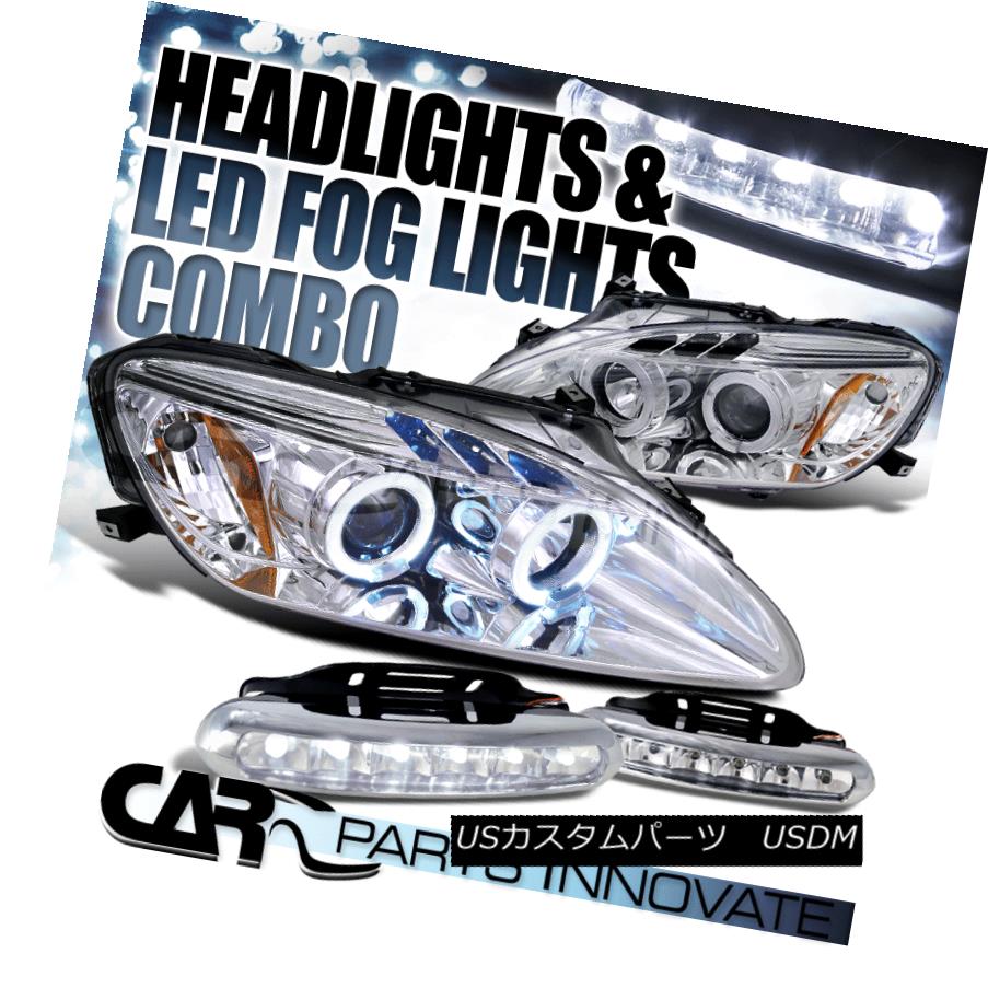 ヘッドライト Fit 00-03 Honda S2000 AP1 Chrome Twin Halo Projector Headlights+6-LED Fog Lamps フィット00-03ホンダS2000 AP1クロームツインハロープロジェクターヘッドライト+ 6-L EDフォグランプ 【並行輸入品】