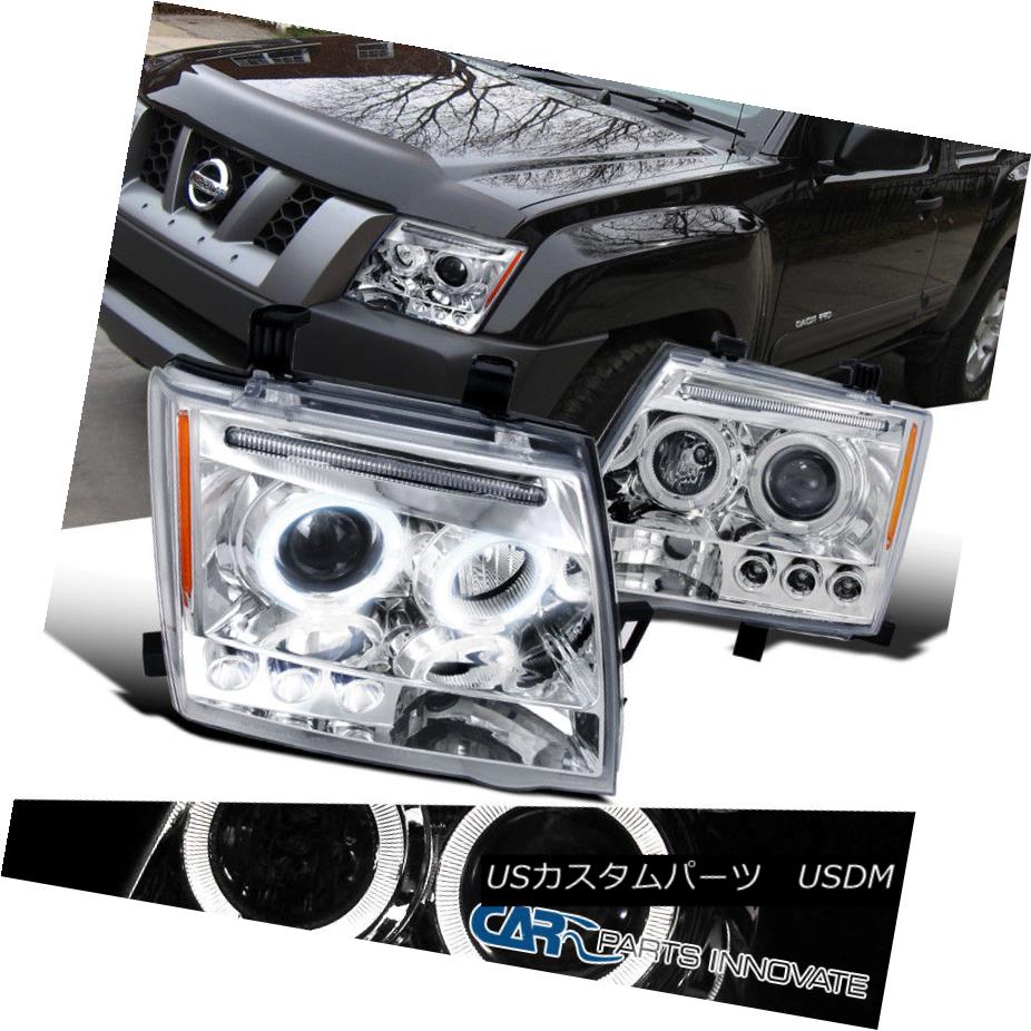 ヘッドライト For 2005-2012 Nissan Xterra Chrome Halo LED Projector Headlights Head Lamps Pair 日産Xterra Chrome Halo LEDプロジェクターヘッドライトヘッドランプペア 【並行輸入品】