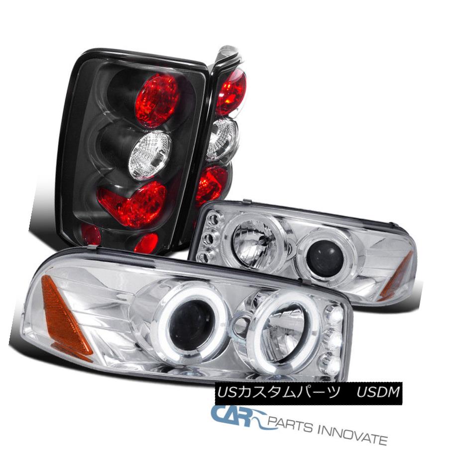 ヘッドライト 00-06 GMC Yukon Clear Halo LED Projector Headlights Headlamps+Black Tail Lamps 00-06 GMC Yukon Clear Halo LEDプロジェクターヘッドライトヘッドランプ+ Blac kテールランプ 【並行輸入品】