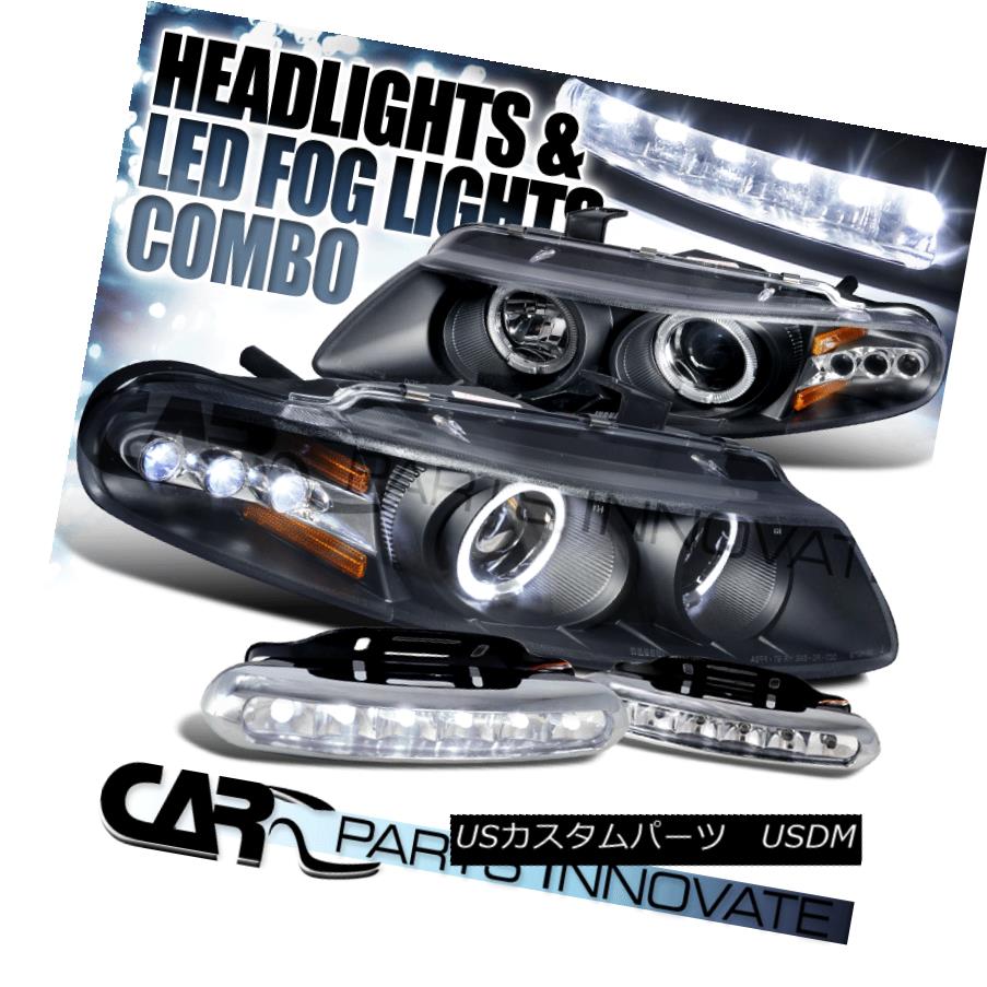 ヘッドライト 97-00 Avenger Sebring Coupe Black Halo LED Projector Headlights+LED Fog DRL Lamp 97-00アベンジャーセブリングクーペブラックハローLEDプロジェクターヘッドライト+ LEDフォグDRLランプ 【並行輸入品】