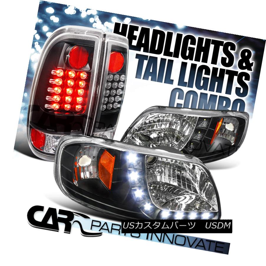 ヘッドライト 1997-2003 Ford F150 Styleside Black SMD LED DRL Headlights+LED Tail Lamps 1997-2003フォードF150 StylesideブラックSMD LED DRLヘッドライト+ LEDテールランプ 【並行輸入品】