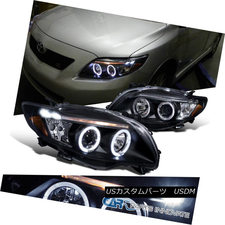 本物保証 ライト ランプ ヘッドライト Toyota トヨタ09 10カローラledハロープロジェクターヘッドライトランプブラック Black Lamp Headlights Projector Halo Led Corolla 09 10 Zambettis Com