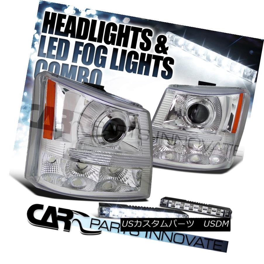 代引き手数料無料 ライト ランプ Chrome 2in1 Avalanche Silverado 03 07 ヘッドライト Projector Ledフォグdrl Chromeプロジェクターヘッドバンパーライト 2in1 Avalanche Silverado 03 07 Drl Fog Lights Led Bumper Head Www Dgb Gov Bf