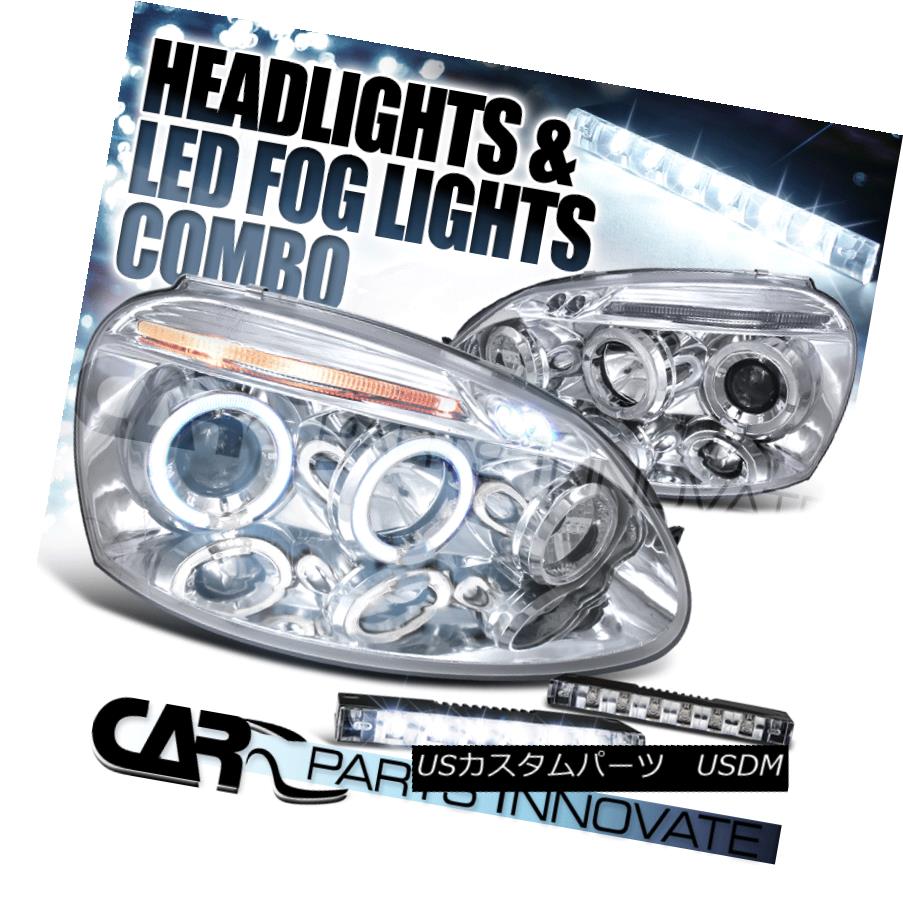 ヘッドライト 06-08 Fit Golf Mk5 Jetta Clear Halo Projector Headlights+6-LED Fog Bumper Lamps 06-08フィットゴルフMk5ジェッタクリアハロープロジェクターヘッドライト+ 6-L ED Fogバンパーランプ 【並行輸入品】