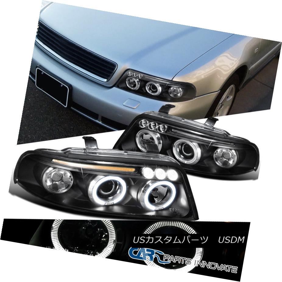 ヘッドライト For 99-01 Audi A4 B5 Replacement Black LED Halo Projector Headlights Headlamps 99-01用Audi A4 B5交換用黒色LEDハロープロジェクターヘッドライトヘッドランプ 【並行輸入品】