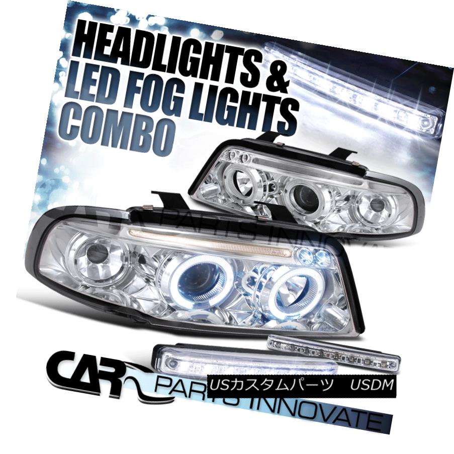 ヘッドライト For Audi 96-99 A4 Clear Twin Halo Projector Headlights+8-LED Fog Bumper Lamps Audi 96-99 A4 Clear Twin Haloプロジェクターヘッドライト+ 8-L ED Fogバンパーランプ 【並行輸入品】